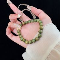 Flower Green Sandalwood Bodhi Bangle Tassel Niche All-Match Ship Elegant Light Luxury High-End Women Gifts Bracelet