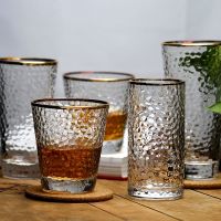 Ins home Japanese-style Phnom Penh glass hammer eye pattern beer creative juice milk cup set water wine glass