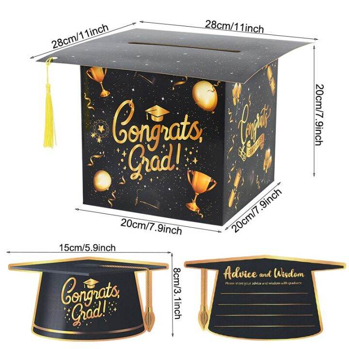 graduation-decor-bachelor-hat-vote-box-congrats-grad-advice-wish-invitation-cards-for-students-celebrate-graduation-party-favors