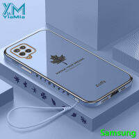 YiaMia Maple Leaf สำหรับ Samsung Galaxy A11 M11 A12 A31 A20 A30 A50 A50S A30S A71 A51 A750 A7 2018 A22ซิลิโคนซอฟท์ซิลิโคน TPU โทรศัพท์กรณีที่มีเชือก