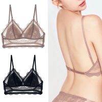 ผู้หญิงลูกไม้เซ็กซี่ สายฟรีชุดชั้นใน Hollow Out บางถ้วย Breathable สบาย Intimate ชุดชั้นใน Top Seamless