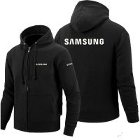 SAMSUNG ใหม่ เสื้อแจ็กเก็ตมาร์ติน มีฮู้ด มีซิป มีซิป สําหรับผู้ชาย