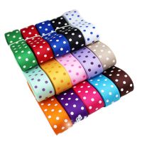 (10 yards/lot) Cartoon Polka Dots Printed Grosgrain Ribbon  DIY headwear party decoration wholesale gift wrapping ribbon Gift Wrapping  Bags