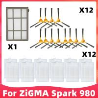 ชุดอะไหล่สำหรับเครื่องดูดฝุ่นหุ่นยนต์ Zigma Spark 980ตัวกรอง Hepa แปรงด้านข้าง