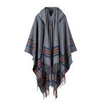 New design 100 ACRYLIC foulard femme Autumn Winter warm fashion cloak poncho 130*150CM BlackGrayWine RedKhaki tippet shawl