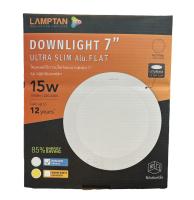 ส่งฟรี Lamptan รุ่น Ultra Slim Alu. Flat 15W โคมดาวน์ไลท์หน้ากลม 7"  แสงขาว DOWNLIGHT