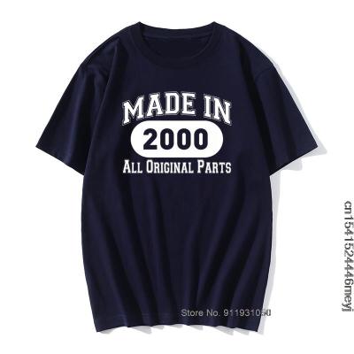 Hip Hop Made In 2000 Print Graphic 21 Year Anniversary T-Shirt Husband Casual Round Neck Short Sleeve Cotton T Shirts Men