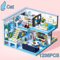 1235PCS Bedroom Architecture Building Blocks City Friends Play House Set Apartment Kitchen Model Micro Bricks Toy For Girl Gifts