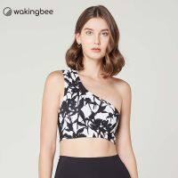 Wakingbee x Asava Draped Bra (Black) สปอร์ตบรา ไหล่เดียว ทรงคร้อป ผ้าดี กระชับ ใส่ว่ายน้ำได้