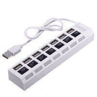 UNI 7 PORT High Speed USB 2.0 HUB + อะแดปเตอร์ไฟ AC เปิด/ปิดสำหรับ PC LAPTOP Mac