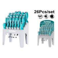 TOTAL ไขควงอเนกประสงค์ 26 ตัวชุด พร้อมที่วาง รุ่น THT250626 (26PCS SCREWDRIVER SET)