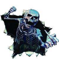 【Big savings】 ONWRACE 3D สะท้อนแสงกันน้ำ Scary Skull Car Body Decoration Car Decal Sticker