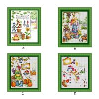 【CC】 SJ017 Stich Kits Packages Cotton Seasons Painting Counted Needlework Embroidery Cross-Stitching