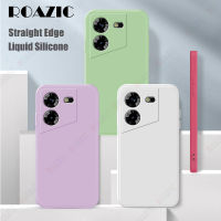 ROAZIC เคสซิลิโคนเหลวสำหรับ Tecno Pova 5เคสนิ่มใส่โทรศัพท์,เคสขอบสี่เหลี่ยมปกป้องกล้องฝาครอบด้านหลังแบบบาง