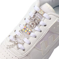 เพชร AF1 ตกแต่งรองเท้า Shoelaces หัวเข็มขัดโลหะ Charms Rhinestone รองเท้าโลหะ Laces ล็อครองเท้าผ้าใบ 1 คู่-Chuieri