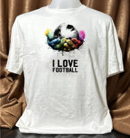 เสื้อยืดคอกลม ลาย I Love Football