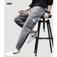 100 Cotton Men Cargo Long Pants Korean Style Trousers M-5XL