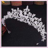 SNSQDYW0010 ทันสมัยและทันสมัย ลูกปัดทำมือ บาร็อค อุปกรณ์เสริมผม Rhinestone Tiara มงกุฎคริสตัล หูฟังควีนไซส์ ที่คาดผม