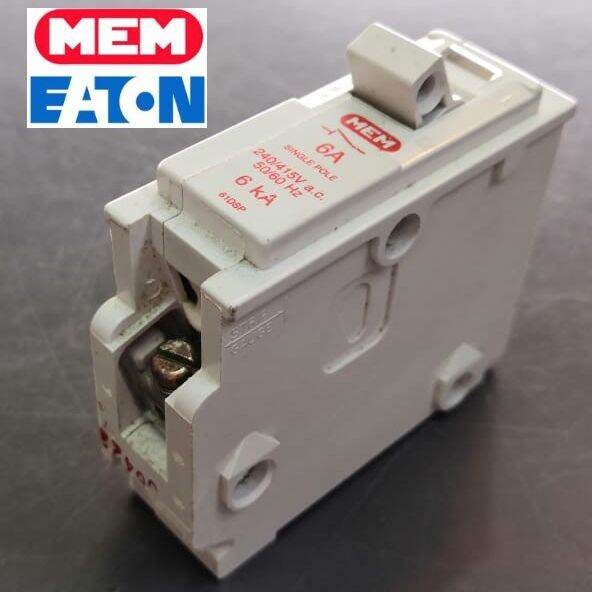 READY STOCK MEM 6A 1 Pole 6kA MCB (Miniature Circuit Breaker) By EATON ...