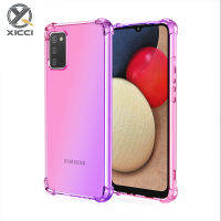 XICCIสำหรับSamsung A02Sเคสไล่ระดับสีครอบTPUนุ่มซิลิโคนเคสโทรศัพท์มือถือแบบมีด้านหลังCoverปลอกกันกระแทก