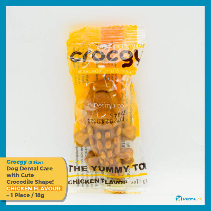Crocgy Dog Dental Care Treat with Crocodile Shape [Chicken, Chlorophyll