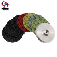 7 PCS Super 4 Inch Diamond Polishing Pads 100mm Flexible Wet Polishing Pad For Granite Marble Concrete Floor Grinding Disc