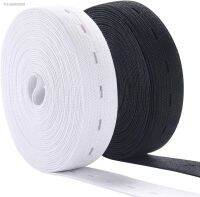 ☏◕ 1/5Meters Elastic Bands 15/20/25MM White Black Nylon High Elastic Webbing With Button Hole DIY Craft Sewing Garment Accessories