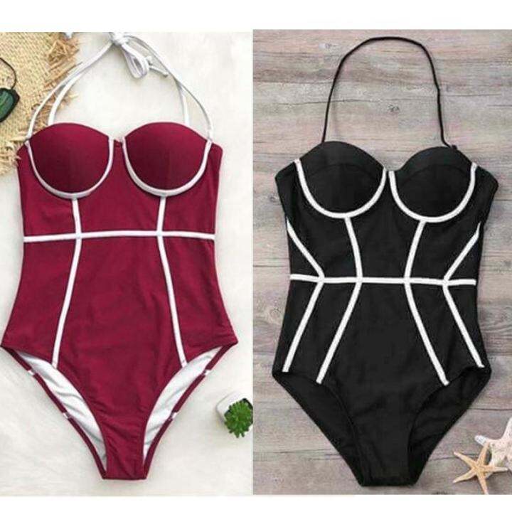 Nathalia Lining Design One Piece Swimsuit 1A0007 Lazada PH