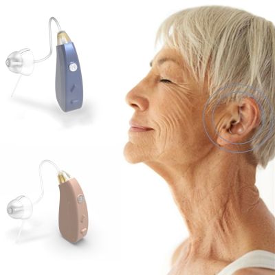 ZZOOI Hearing Aids Mini Rechargeable Ear Back Type Hearing Device High Power Sound Amplifier BTE Hearing Aids Open Fit