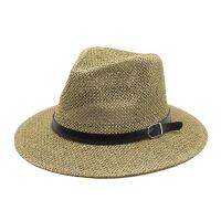 Men Brushed Twill-and-Mesh Safari Hat with Genuine Leather Trim Women outdoor beach hat travel hat fashion jazz Straw hat