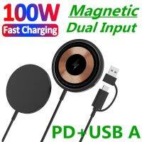 [BZhang] 100W Fast Magnetic Wireless Charger Pad Stand สำหรับ iPhone 14 13 11 12 Pro Max Mini PD แท่นชาร์จไร้สาย Qi Chargers