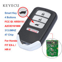 【HOT】 islwpi Keyecu 4ปุ่มสมาร์ทกุญแจรถระยะไกล Fob 313.8เมกะเฮิร์ตซ์กับ47ชิปสำหรับฮอนด้า FIT EX-L 2016 2017 FCC: KR5V1X,ไม่มีโลโก้