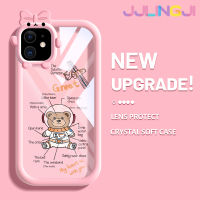 Jjlingji เคสสำหรับ iPhone 11 11 Pro 11 Pro Max เคสการ์ตูนน่ารัก Nasa มนุษย์อวกาศหมี Motif เคสกันกระแทกซิลิโคนนิ่มหนาทนทานต่อการตกและเคสโทรศัพท์แบบใสทนต่อการสึกหรอ