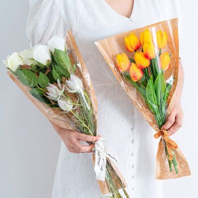 [2023ใหม่] ถุงใส30ชิ้นถุงดอกไม้เดี่ยวกุหลาบกระดาษห่อช่อดอกไม้ถุงพลาสติก Opp อุปกรณ์วัสดุบรรจุภัณฑ์ดอกไม้