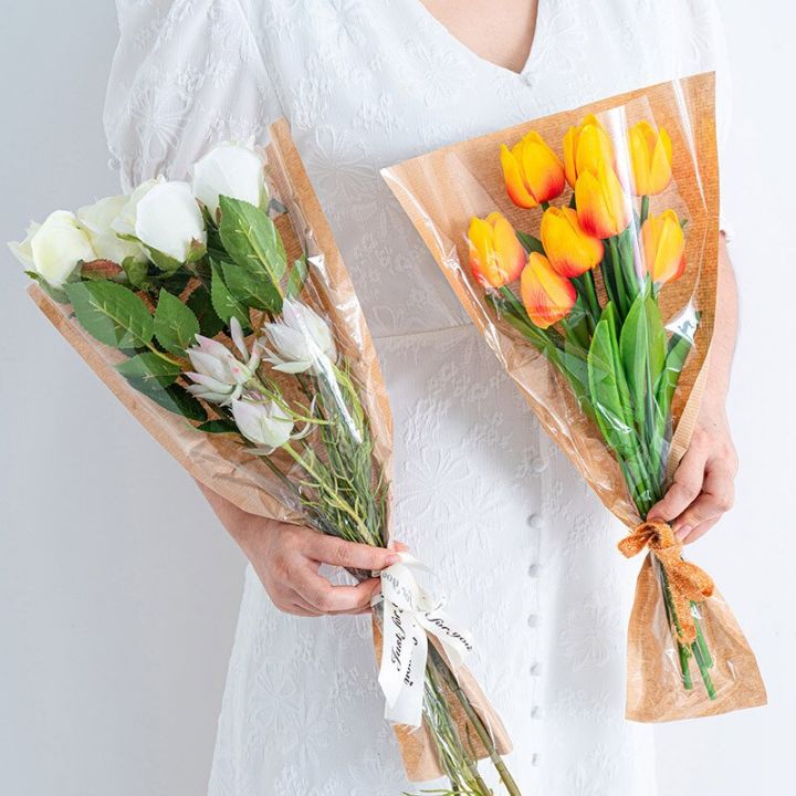 2023ใหม่-ถุงใส30ชิ้นถุงดอกไม้เดี่ยวกุหลาบกระดาษห่อช่อดอกไม้ถุงพลาสติก-opp-อุปกรณ์วัสดุบรรจุภัณฑ์ดอกไม้