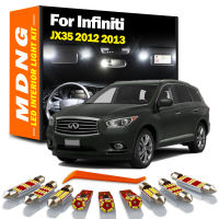 MDNG 18Pcs รถหลอดไฟ LED ภายในแผนที่โดมชุดไฟสำหรับ Infiniti JX35 2012 2013 Trunk ประตูใบอนุญาตโคมไฟ Canbus อุปกรณ์เสริม