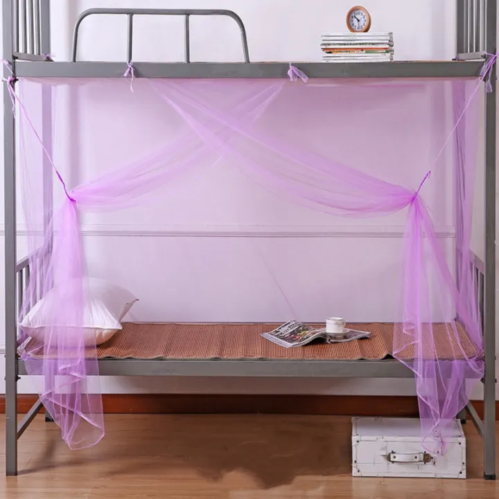 Student Dormitory Mosquito Net Single Door Home Outdoor Anti Mosquito Netting Solid Color Bunk