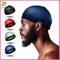 MEMGOUO อีลาสติก หมวก durag ผู้ชาย สีทึบทึบ ระบายอากาศได้ระบายอากาศ หมวก durag หลากสี หมวกบีนนี่ หลากสี หมวกลายคลื่น สำหรับผู้ชาย