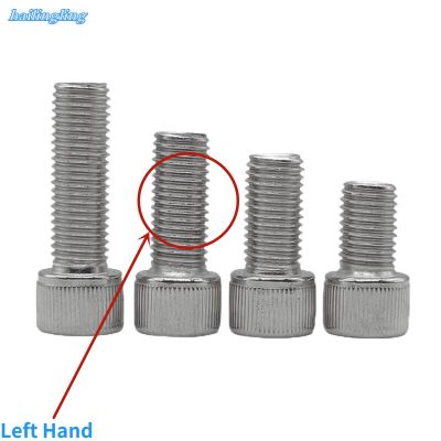 M3-M8 304 Stainless Steel Hexagon Socket Reverse Thread Screw DIN912 Cup Head Cylindrical Head Reverse Thread Left-Hand Screw Nails Screws Fasteners