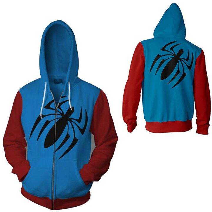 Spider Man: Across Spider-Verse Hoodie With Zipper Superhero Jacket ...