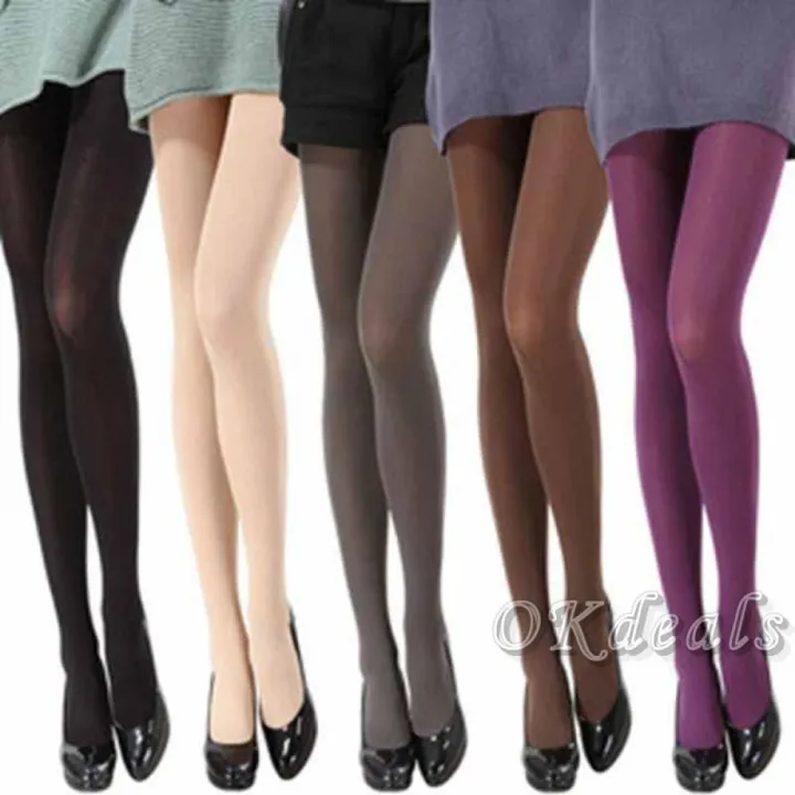 Jing 8 Colors Thick Sexy 120d Stockings Pantyhose Footed Socks Opaque Tights Lazada Ph