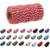 ][[ 2Mm 100M/Roll Bakers Twine Colourful Cotton Cord Christmas Twine String For DIY Crafts  Christmas Gift Wrapping Wedding Decor