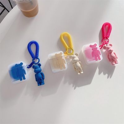 【CW】 Japan Street Fashion Cartoon Pendant Silicone Earphone Airpods 1 2 3 With Anti-lost Rope Soft Cover