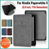 WASTELAND BEAUTY รุ่น11TH เคสอัจฉริยะขนาด6.8นิ้ว หนังพียู Funda funda E-Book Reader Folio COVER มืออาชีพอย่างมืออาชีพ นุ่มนุ่มๆ เคสป้องกันรอย สำหรับ Kindle Paperwhite 5 โฮมออฟฟิศออฟฟิศ