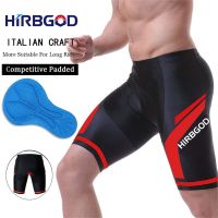 HIRBGOD ผู้ชายขี่จักรยานกางเกงขาสั้นใหม่ที่มี Padding ชายขี่จักรยานเสือภูเขาชุดชั้นในฤดูร้อนกันกระแทกระบายอากาศขี่จักรยานเสื้อผ้าถุงน่อง