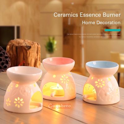 Tealight Candle Holder Essential Oil Burner Diffuser Incense Fragrance Night Lamp Aromatpy Ceramics Home Decoration