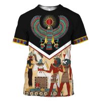 2023 new arrive- xzx180305   new arrival new cool 3d all over printed anubis and eye of horus clothes fashion casual round neck t-shirt