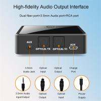 บลูทูธ5.อะแดปเตอร์เสียงแบบไร้สายดนตรีสเตอริโอแบบออปติคอล5.0เครื่องรับส่งสัญญาณเวลาแฝงต่ำ3.5หัวแจ็คอักซ์มิลลิเมตรสำหรับพีซีทีวีลำโพงในรถ