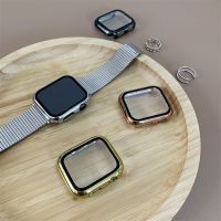 ZZOOI Glass + Plating Cover For Apple Watch Case 7 6 SE 5 4 3 2 iWatch 42mm 38mm Bumper Tempered Glass For iWatch 44mm 40mm 45mm 41mm