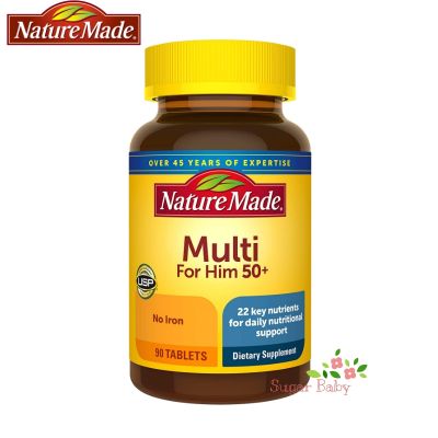 Nature Made Mens Multi 50+ (90 Tablets) วิตามินและแร่ธาตุรวม สำหรับผู้ชายอายุ 50 ปีขึ้นไป (90 เม็ด)